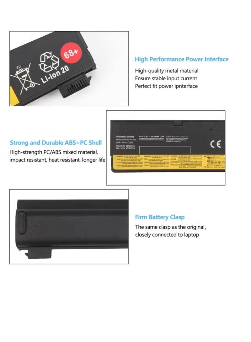 68+ 0C52862 Laptop Battery for Lenovo ThinkPad T440 T440S T450 T450S W530 L430 L530 W550 W550s X240 X250 X260 45N1000 45N1001 45 n1003 45N1004 45N1010 45N1013 0A3630 72Wh - Image 3