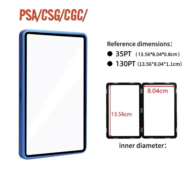 PSA 35pt 130pt Ballerina Card Magnetic Protector Box Aluminum Frame Double Sided Tempered Glass Orange - Image 2