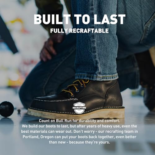 Danner 6” Bull Run Moc Toe Work Boots for Men - Oiled Full-Grain Leather Upper with Non Slip Wedge Outsole and 3-Density Cushion Footbed, EH Resistant, Brown - 9.5 D - Image 5