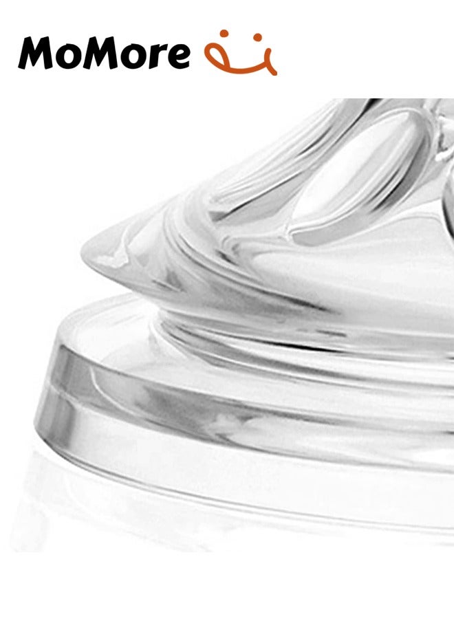 Momore Pack Of 3 Natural Feeding Bottle Nipple 6 Months+, 3-6 Months，For AVENT Bottle - Image 2