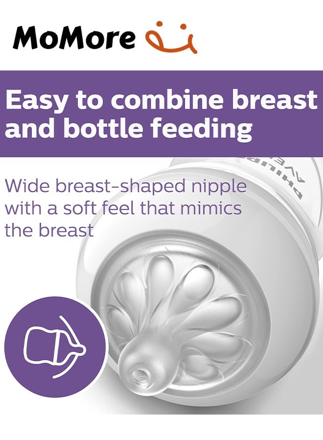 Momore Pack Of 3 Natural Feeding Bottle Nipple 6 Months+, 3-6 Months，For AVENT Bottle - Image 5