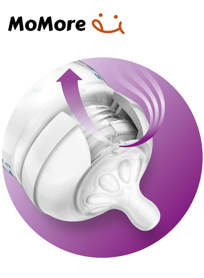 Momore Pack Of 3 Natural Feeding Bottle Nipple 6 Months+, 3-6 Months，For AVENT Bottle - Image 4