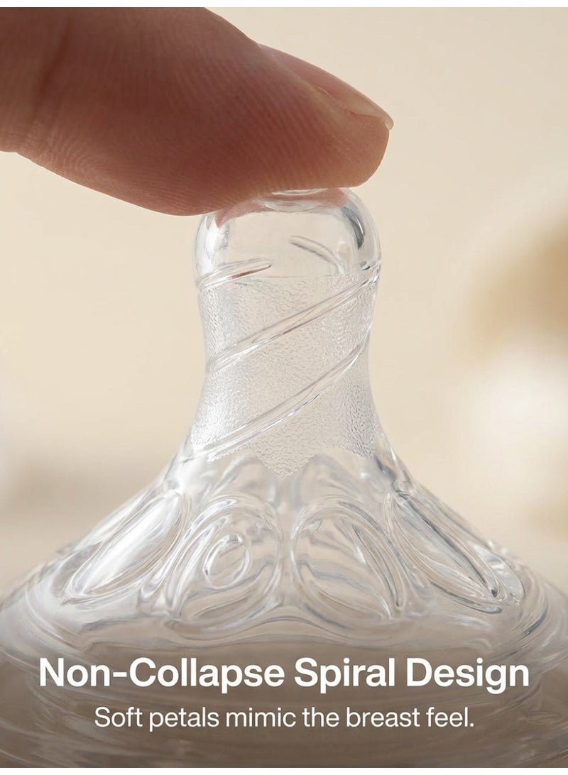 Momore Pack of 3 Natural Feeding Bottle Nipples Compatible with Philips Avent - Size 3 (3 Months+), Medium Flow, Anti-Colic Soft Silicone Teats, BPA Free Replacement - Image 2