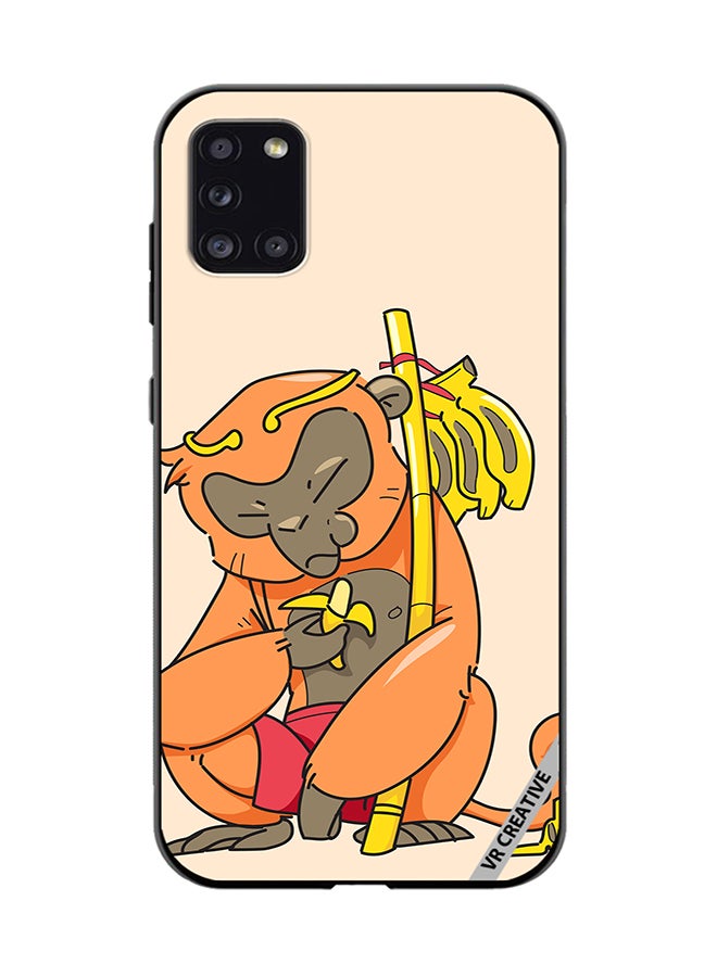 VR CREATIVE Protective Case Cover For Samsung Galaxy A31 Sleepy Monkey Design Multicolour - Image 1