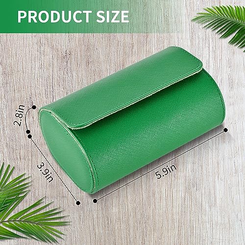 ROSELLE Watch Roll Travel Case for Men and Women- 2 Watch Storage and Organizer-Secure Storage with Innovative Removable Pillows & Solid Dividers for Home Storage, Travel and Display (Green Cross-2 Slot) - Image 5