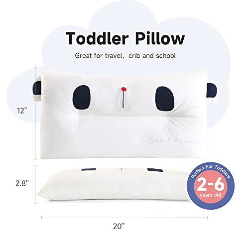 Choc chick Toddler Pillow,20X12Inches Machine Washable Soft Hypoallergenic Kids Pillows,Child Cute Animal Design Perfect Toddler Pillows for Sleeping (Panda) - Image 2