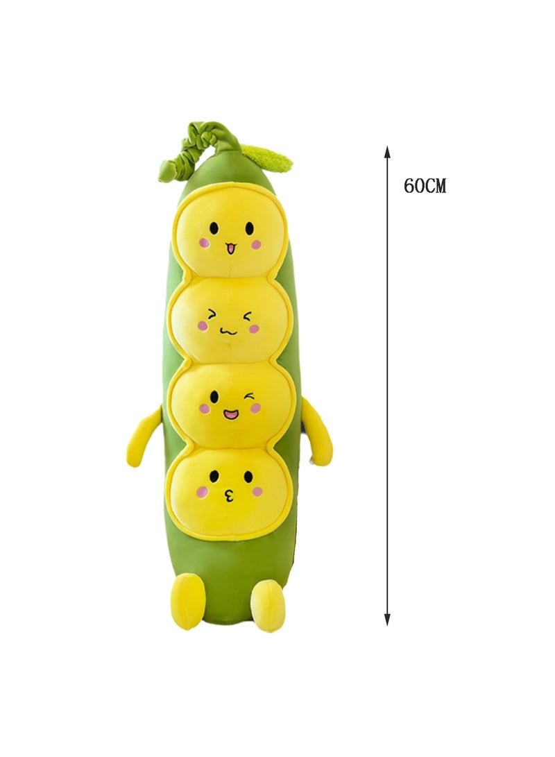 60 CM Creativity Long Pea shape Plush Toy Soft Stuffed Cute Doll For Girls And Boys All Ages Gift - Image 2