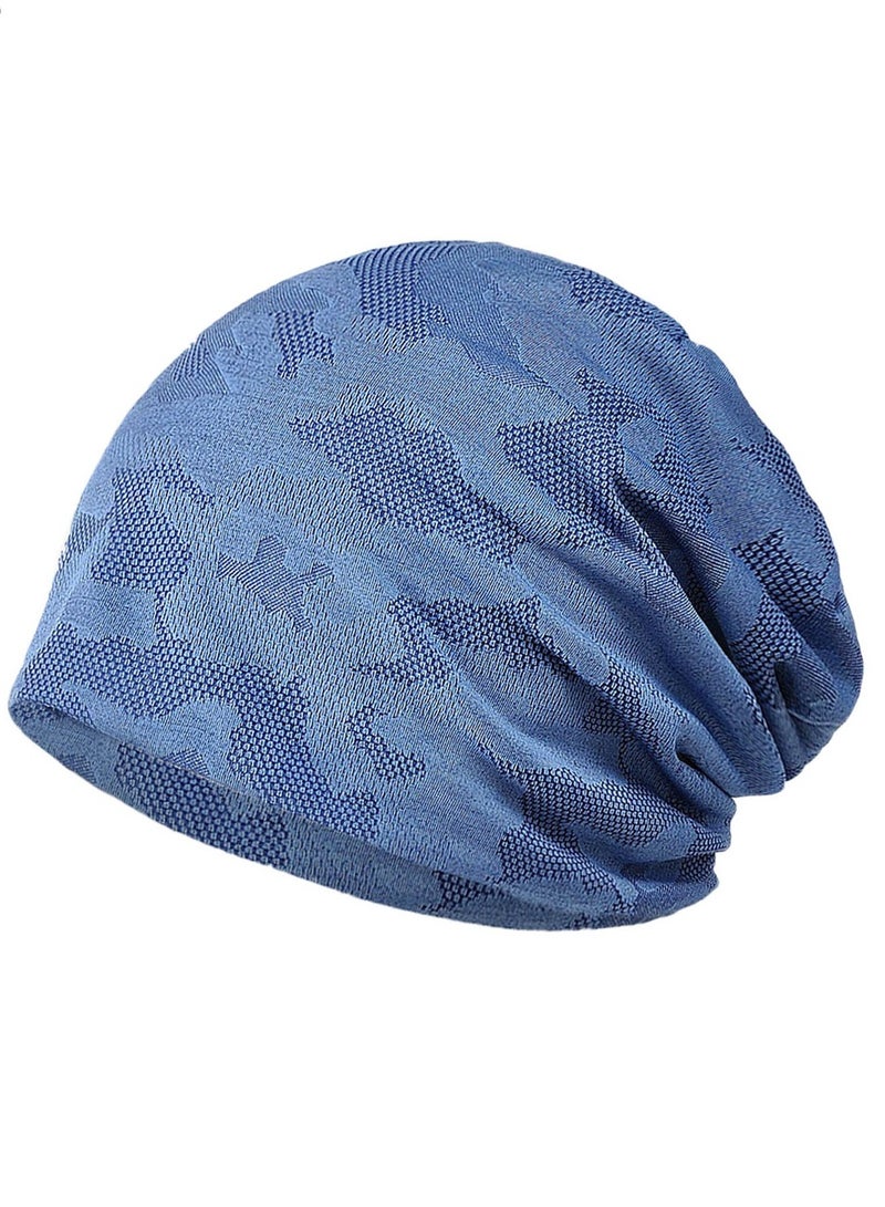 Loquat Infinity Scarf Headwear Cap Mesh Breathable Beanie Hat Blue  - Image 1