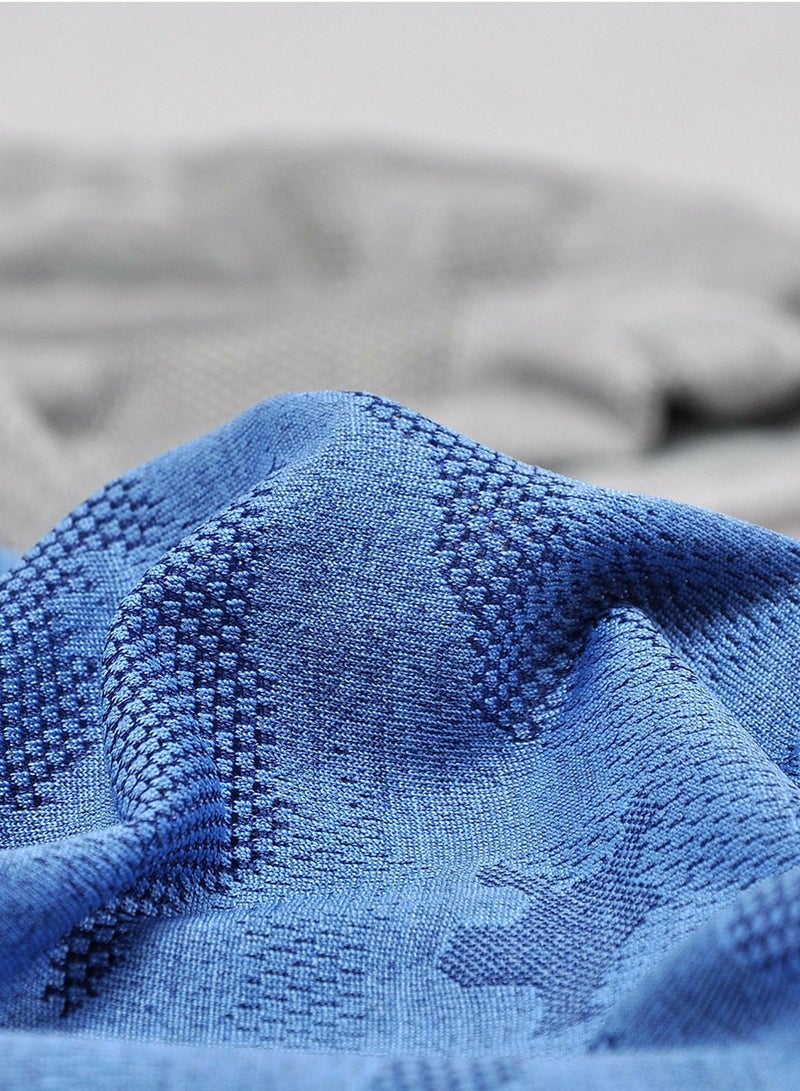 Loquat Infinity Scarf Headwear Cap Mesh Breathable Beanie Hat Blue  - Image 3