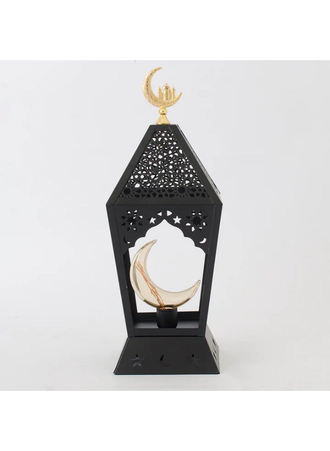 Whynot 🌙 Ramadan Metal Crescent Lantern with LED Light - Image 2