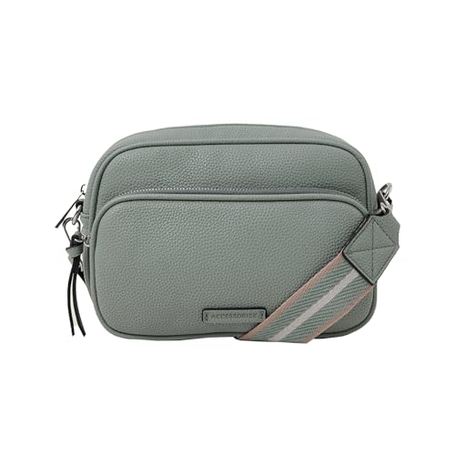 Accessorize London Women's Blue Double Zip Camera Bag - Image 1