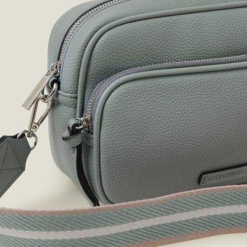 Accessorize London Women's Blue Double Zip Camera Bag - Image 5