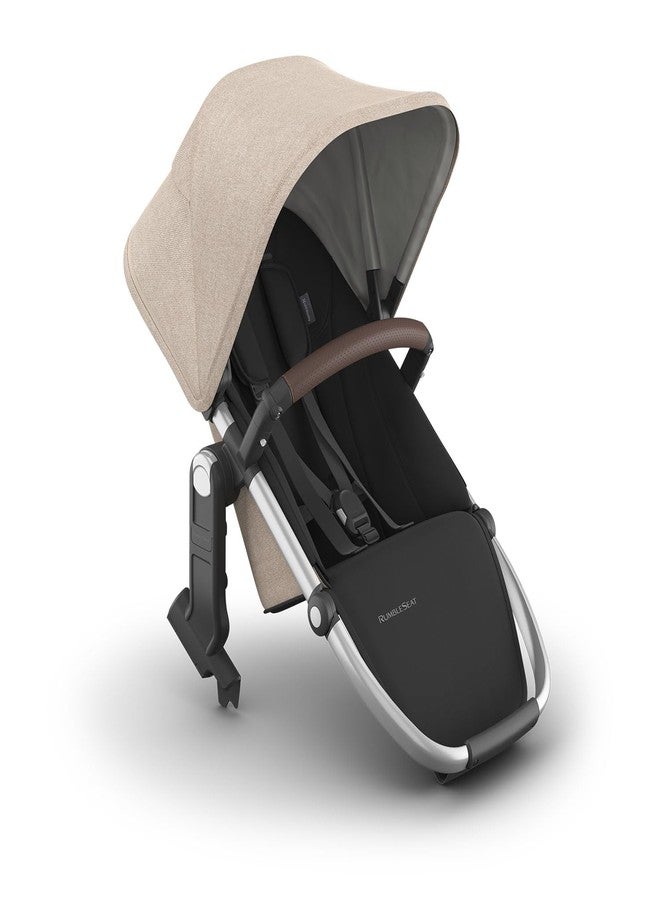 أبابيبي مقعد UPPAbaby RumbleSeat V3 السفلي الثاني - متوافق مع Vista V2 و Vista V3 - مقعد مناسب لجميع الأحوال الجوية + مشبك مغناطيسي - محولات مرفقة - ديكلان (لون الشوفان الممزوج/إطار فضي/جلد كستنائي) - Image 1