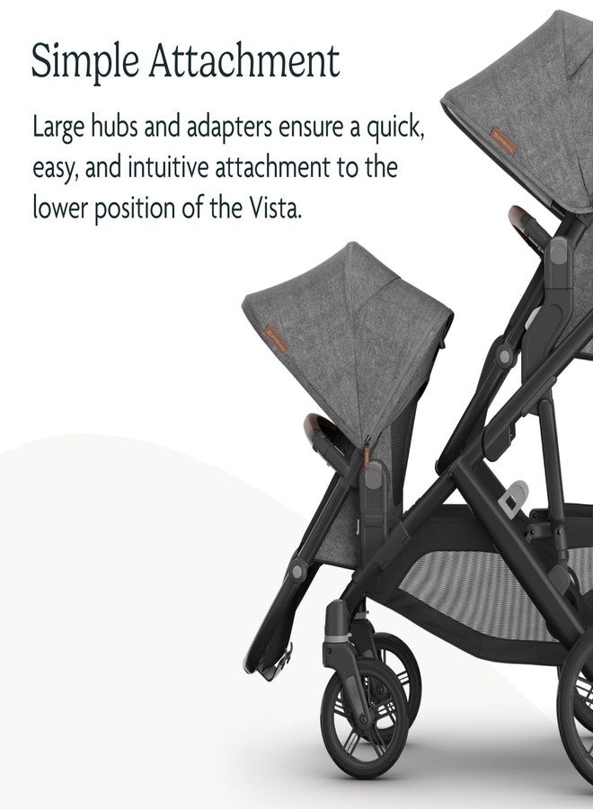 أبابيبي مقعد UPPAbaby RumbleSeat V3 السفلي الثاني - متوافق مع Vista V2 و Vista V3 - مقعد مناسب لجميع الأحوال الجوية + مشبك مغناطيسي - محولات مرفقة - ديكلان (لون الشوفان الممزوج/إطار فضي/جلد كستنائي) - Image 4