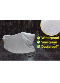 Rubik Motorcycle Dust Cover Universal Waterproof Outdoor Indoor UV Protection Dustproof Motorbike Cover (230x130cm, Grey)  - Image 3