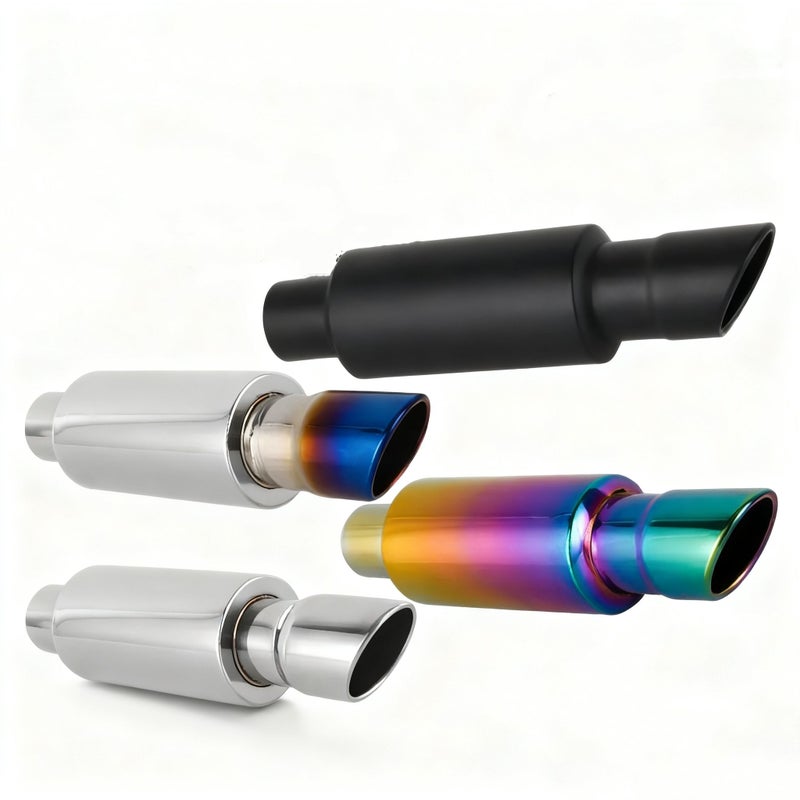 Blued Universal Stainless Steel Car Exhaust Muffler Tip Straight Pipe - Image 1