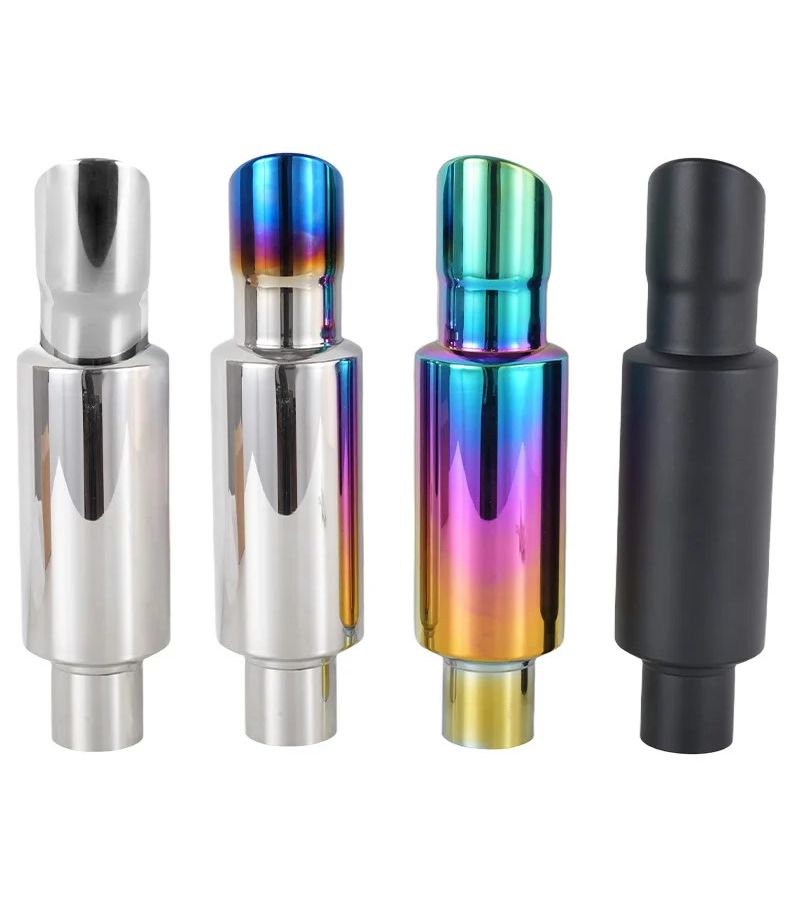 Blued Universal Stainless Steel Car Exhaust Muffler Tip Straight Pipe - Image 2