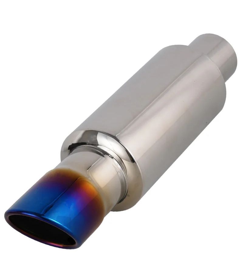 Blued Universal Stainless Steel Car Exhaust Muffler Tip Straight Pipe - Image 3