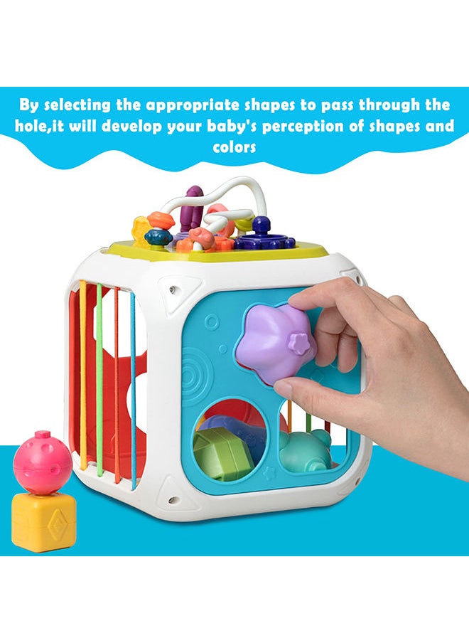 XiuWoo Activity Cube for Baby Montessori Toys Sensory Pull String Shape Sorter Baby Toys Baby Gift  - Image 3