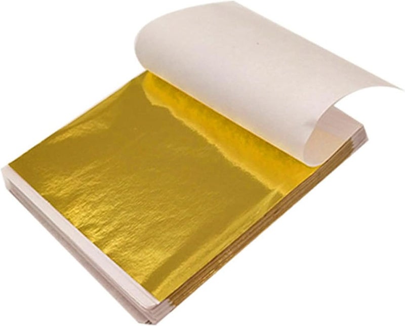 Terpollay 200 Pcs Gold Leaf Sheets for Art & DIY Projects, Gold Foil Sheets for Arts, Gold Leaf Pape for Crafts, Resin Art, Furniture, Canvas, Decorating, 3.15" X 3.15" - Image 1