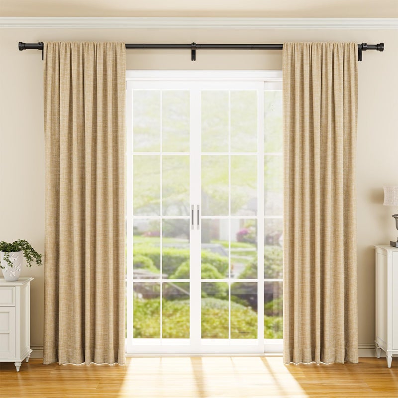 YaFex Curtain Rods 2 Pack 32-144 Inch, Heavy Duty 1 Inch Curtain Rod, Black Extra Long Adjustable Window Treatment Rods, Modern Design, Easy Installation - Image 2