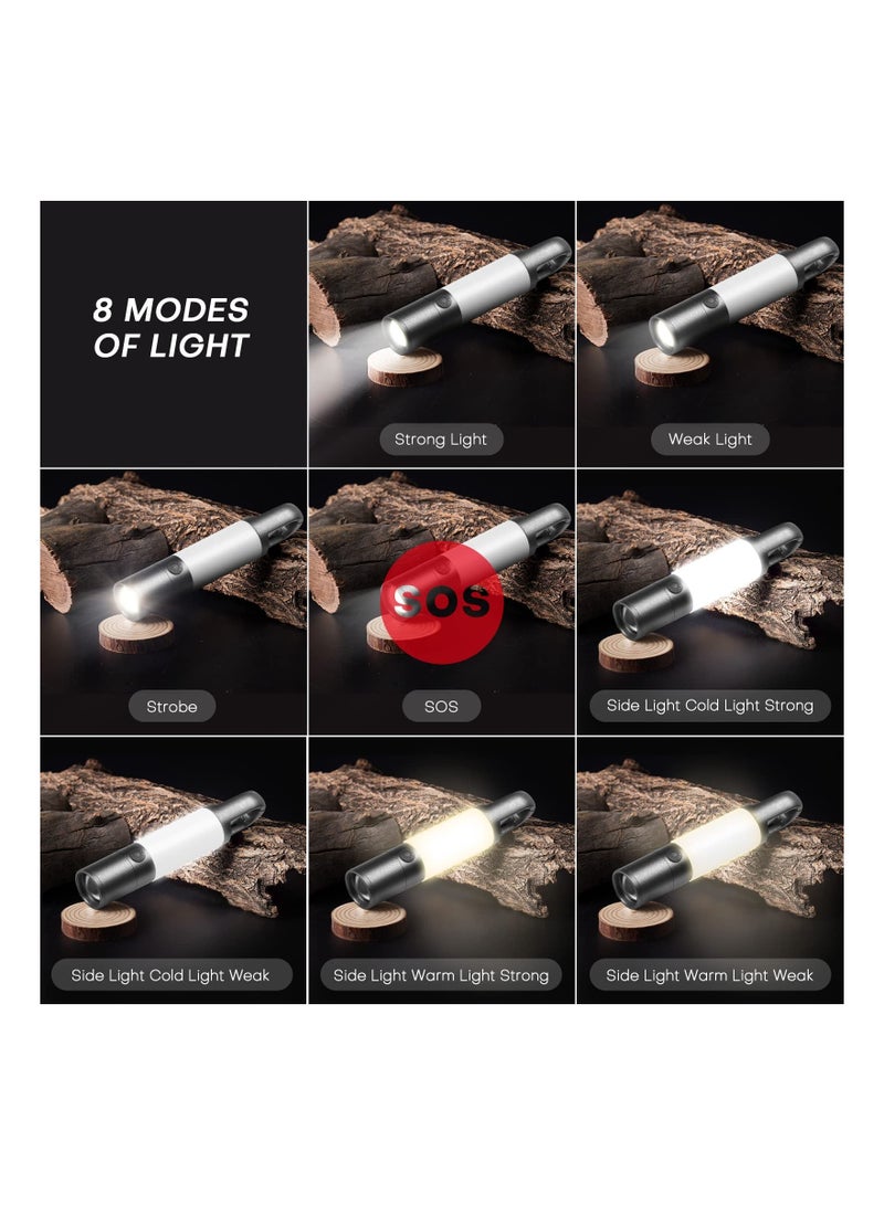 LED Flashlight, 1000 High Lumens Flashlights with USB Rechargeable Battery, 8 Modes Zoomable Flash Light with Sidelight and Magnetic, Waterproof Portable Flashlight Camping Accessories - Image 3