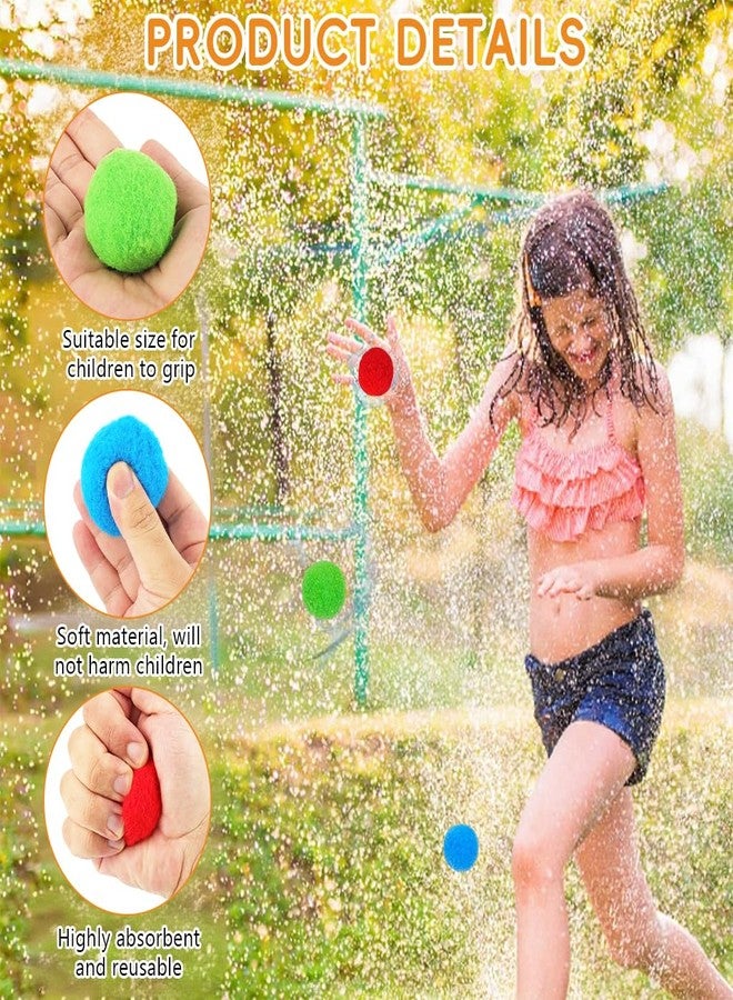 PATPAT® 21Pcs Pom Pom Water Balloons, Soft Sponge Pool Water Balls in 3 Colors, Lightweight Floating Ball Toys for Pool Party, Bath, Beach & Swimming Pool, Beach Toys for Kids, 5cm Dia - Image 3