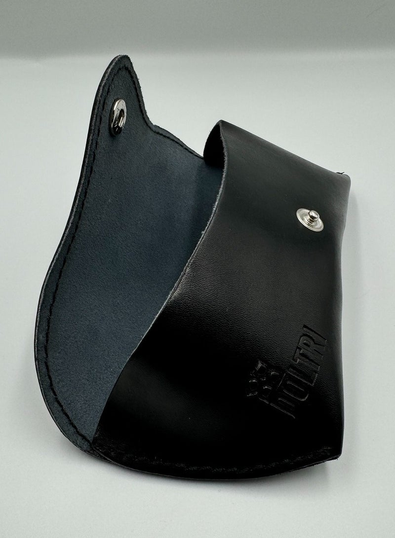 دولتري - حافظة نظارات شمسية جلدية، سوداء، تناسب الرجال والنساء (أسود) - Image 2