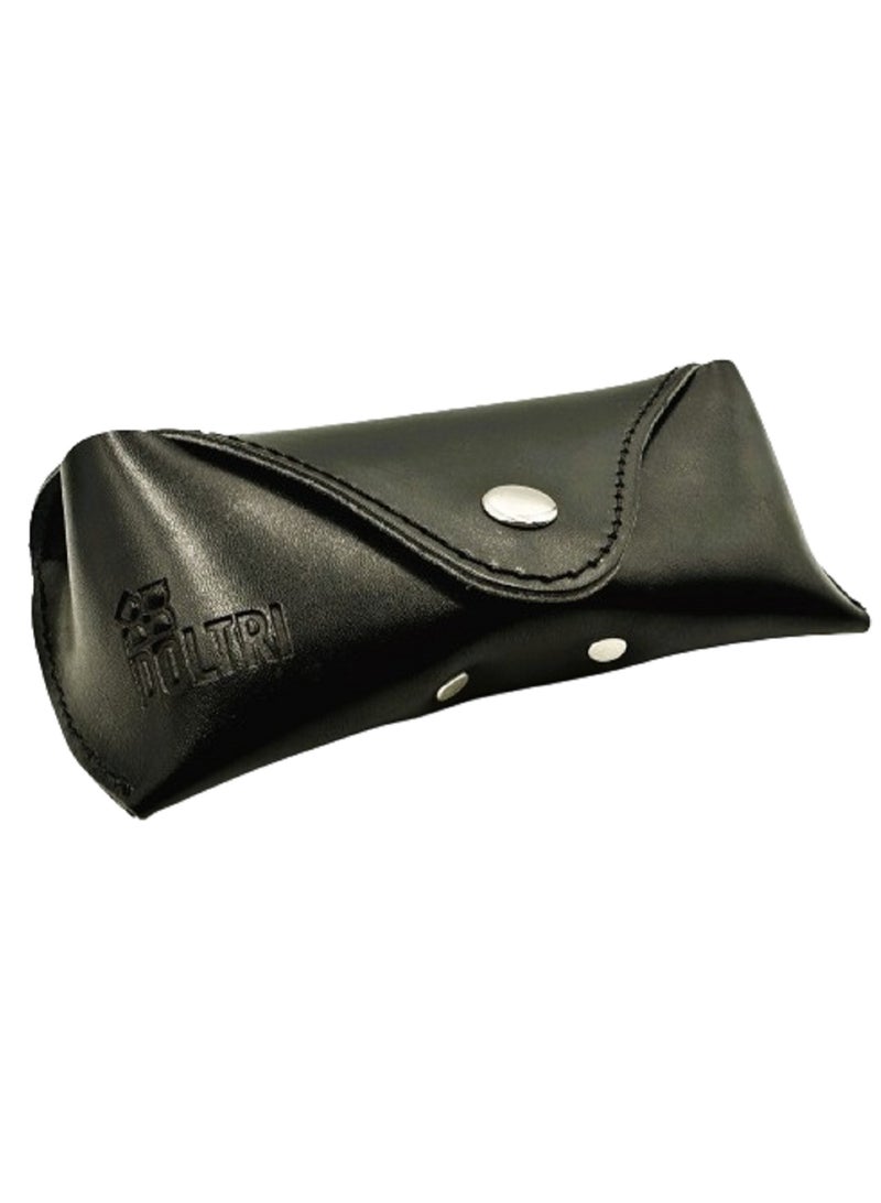 دولتري - حافظة نظارات شمسية جلدية، سوداء، تناسب الرجال والنساء (أسود) - Image 1