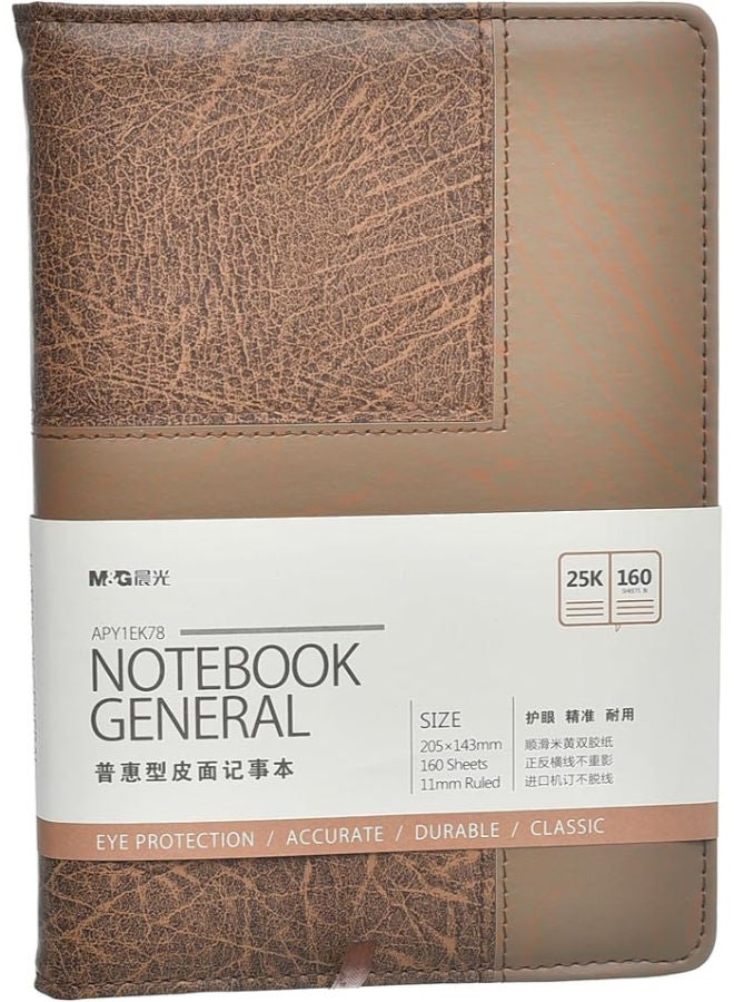 M&G Leather Notebook, Elegant and Durable Note-Taking, K25 Ruled, 120 Sheets - Image 1