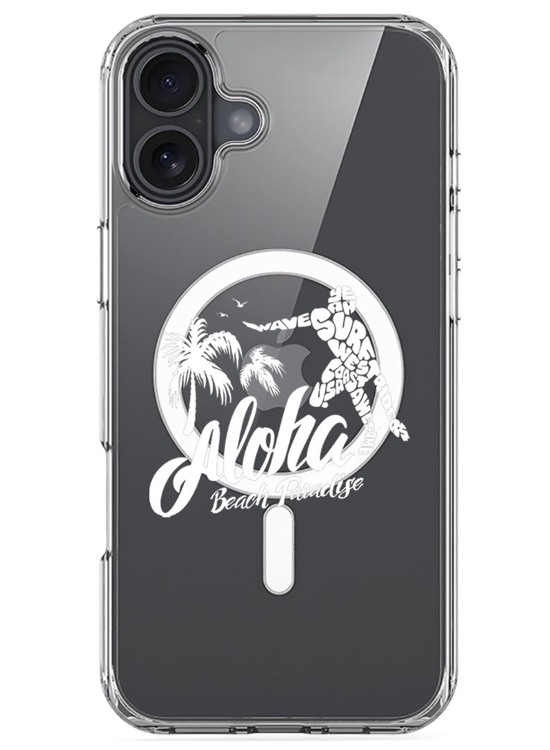 Theodor Magnetic Case for Apple iPhone 17 Compatible with MagSafe Wireless Charging, Shockproof Phone Bumper Cover - Aloha Beach Paradise White - Image 1