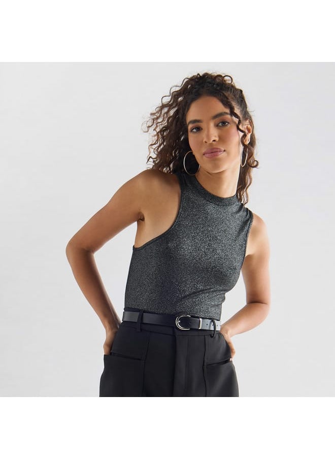 FAV Ribbed Sleeveless Top with Crew Neck  - Image 1