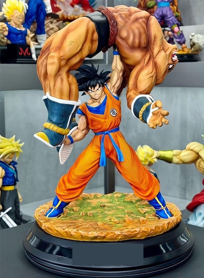 Halamodo Dragon Ball,Goku Lifting Nappa Anime Figure , Dynamic Desk Centerpiece & Thrilling Birthday Gift 23cm - Image 1