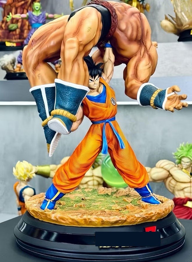 Halamodo Dragon Ball,Goku Lifting Nappa Anime Figure , Dynamic Desk Centerpiece & Thrilling Birthday Gift 23cm - Image 2