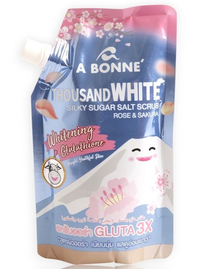 A Bonne' Thousand White Silky Sugar Salt Scrub Rose & Sakura 350g