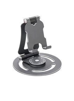 DIGI CORE Phone Stand Aluminum Mobile Stand 360° Rotating Tablet Holder Phone Holder Flexible Foldable Cell Holder Adjustable Mobile Holder Compatible With All Mobile Phone Grey 