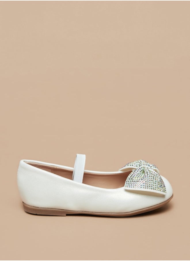 Flora Bella By Shoexpress - Girl's Bow Embellished Ballerina With Elasticated Strap - Image 1