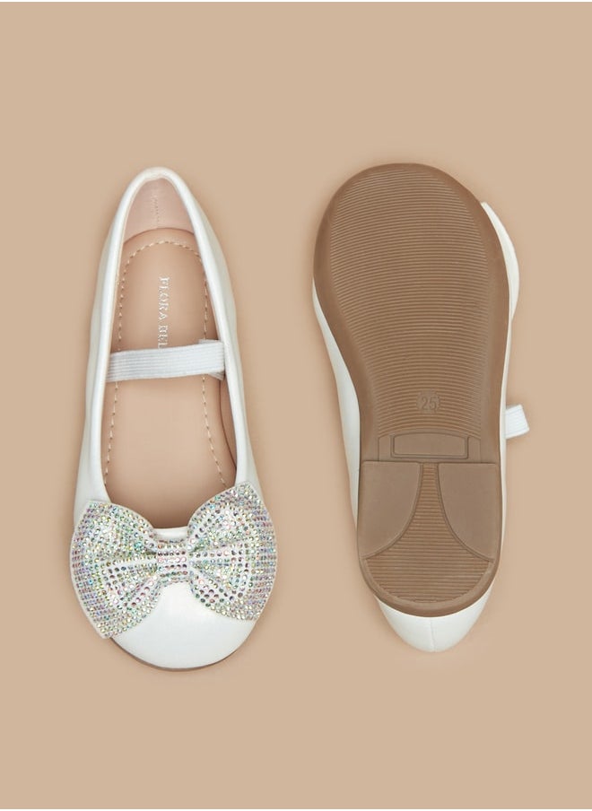 Flora Bella By Shoexpress - Girl's Bow Embellished Ballerina With Elasticated Strap - Image 1