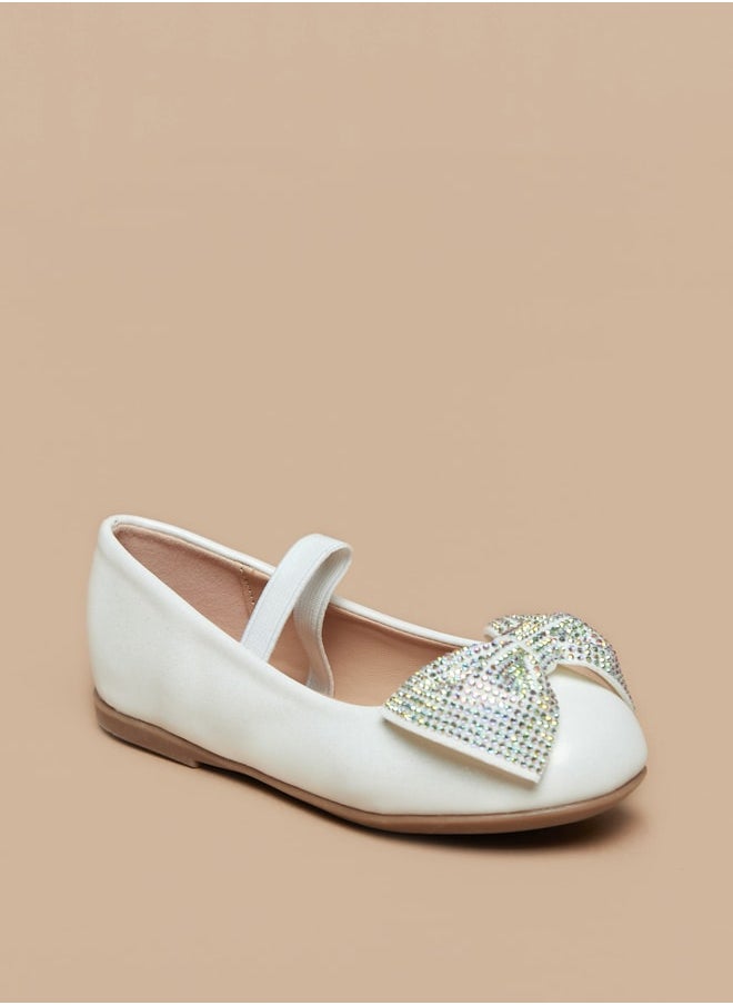 Flora Bella By Shoexpress - Girl's Bow Embellished Ballerina With Elasticated Strap - Image 1
