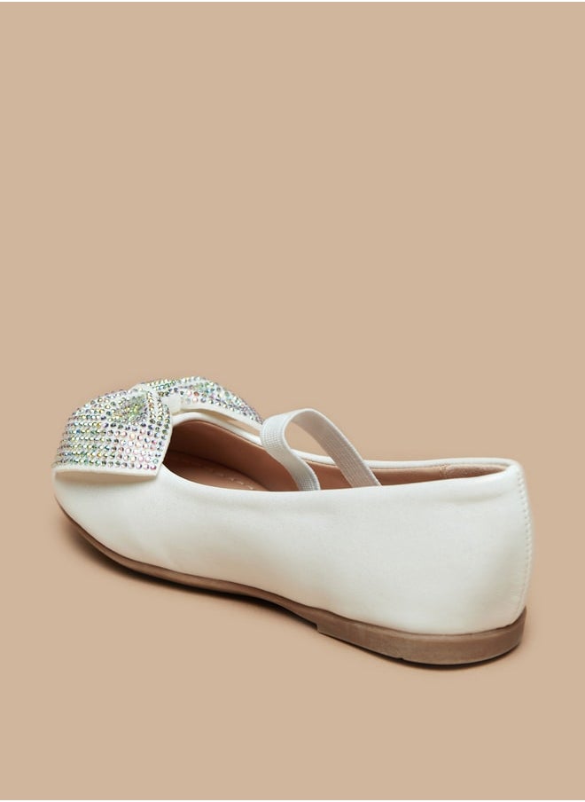 Flora Bella By Shoexpress - Girl's Bow Embellished Ballerina With Elasticated Strap - Image 1