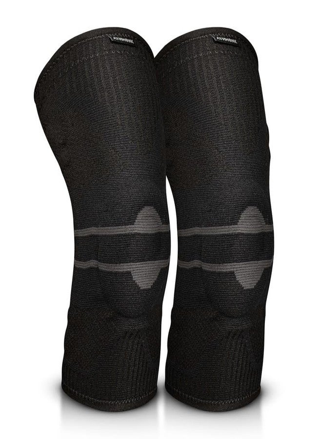 Athmonk 3D Patella Silicone Gel Pad Compression Knee Caps Supporter For Women & Men - Dual Stabilizer Springs - Knee Sleeves For Pain Relief - ACL Ortho Accessories Arthritis Knee Support - Black, L - Image 1