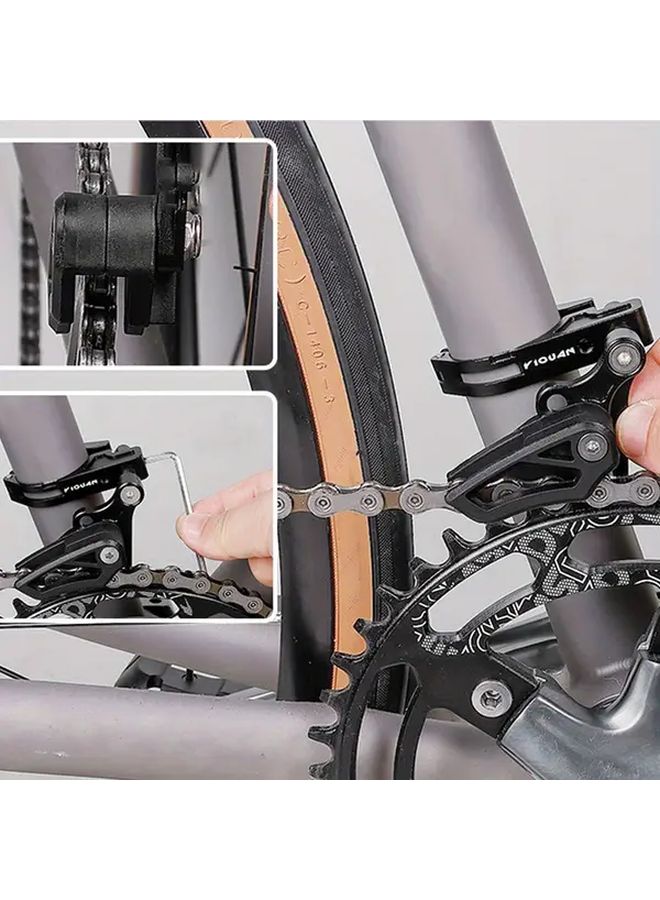 Bike Chain Guard Mountain Bike Chain Guard Durable Metal Construction Anti Cycling Equipment Bicycle Dental Disc Chain Stabilizer Downhill Bike General Chain Guide Black Easy Installation Enhances Biking Experience Bicycle Maintenance Sleek Metallic Finish - Image 3