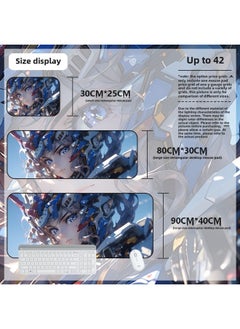 Mouse Pad Oversized Gundam Computer Keyboard Pad Cartoon Game Mouse Pad Boys E-sports Computer Thickened Desk Pad-Color:800*300*4mm-Pattern:Up To 42