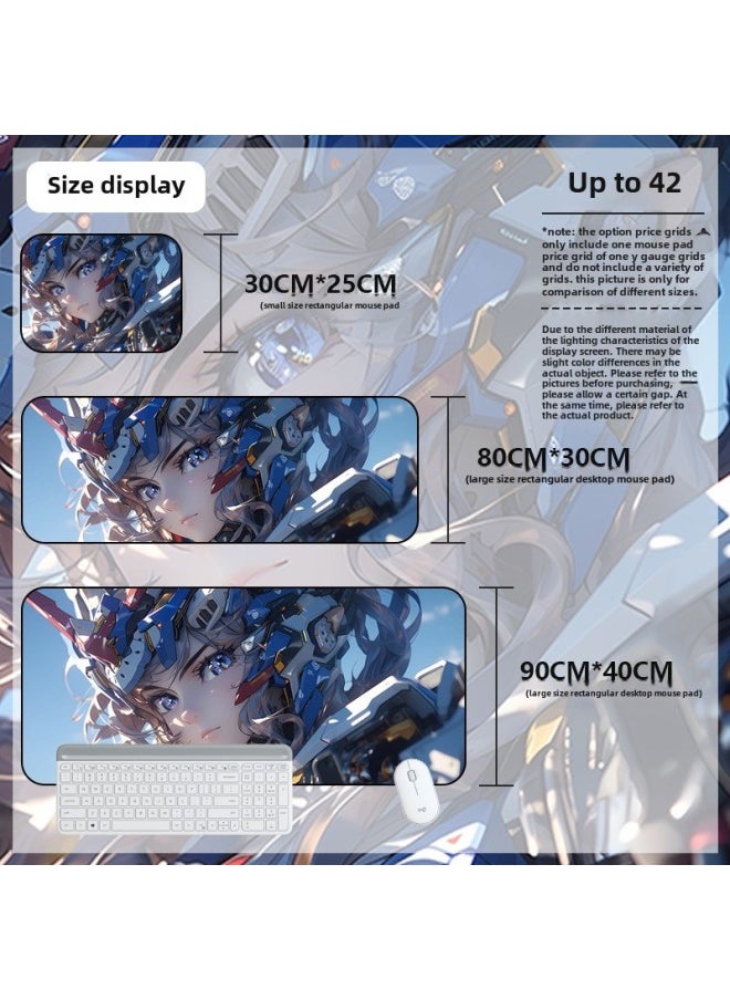 Generic - Mouse Pad Oversized Gundam Computer Keyboard Pad Cartoon Game Mouse Pad Boys E-sports Computer Thickened Desk Pad-Color:800*300*4mm-Pattern:Up To 42 - Image 1