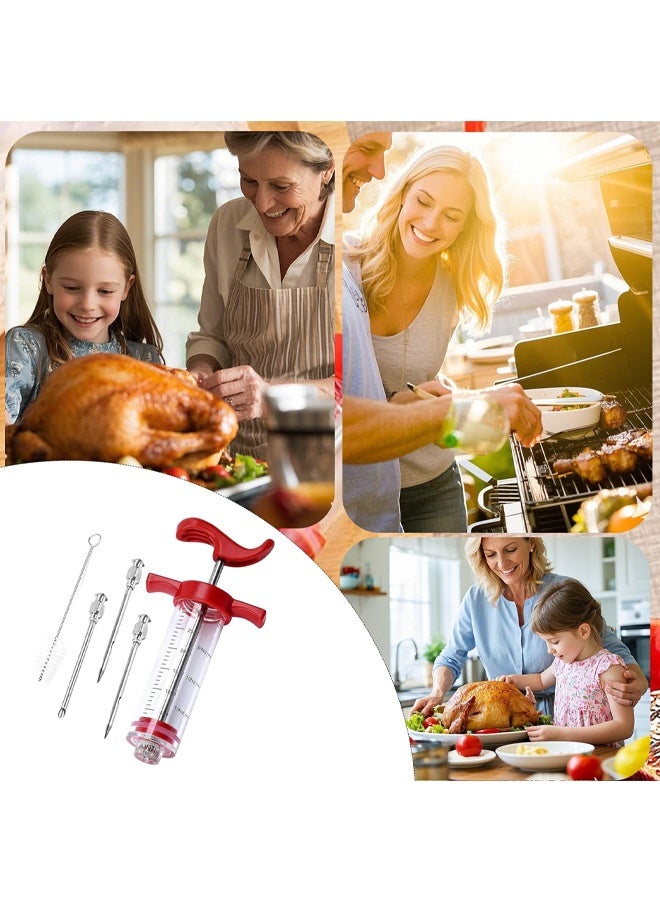 Plastic Meat Injector Syringe Kit, 30ml Marinade Injector with 3 Needles and 1 Brush for Flavor Infusion, Ideal for Poultry, Beef, Pork, and More - Image 5