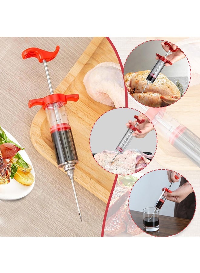 Plastic Meat Injector Syringe Kit, 30ml Marinade Injector with 3 Needles and 1 Brush for Flavor Infusion, Ideal for Poultry, Beef, Pork, and More - Image 4