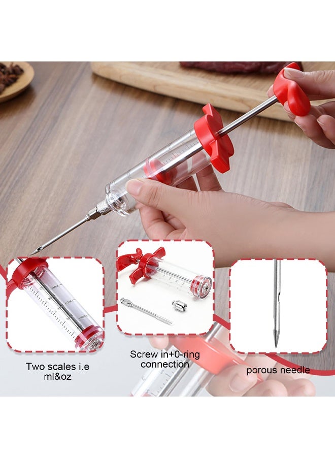 Plastic Meat Injector Syringe Kit, 30ml Marinade Injector with 3 Needles and 1 Brush for Flavor Infusion, Ideal for Poultry, Beef, Pork, and More - Image 3