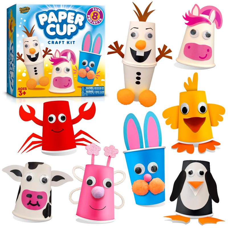 LC Crafts Arts and Crafts Kit for Kids Ages 3, 4, 5, 6 â€“ Create 8 Cute Animal Projects â€“ Gift Set for Girls & Boys - Image 1