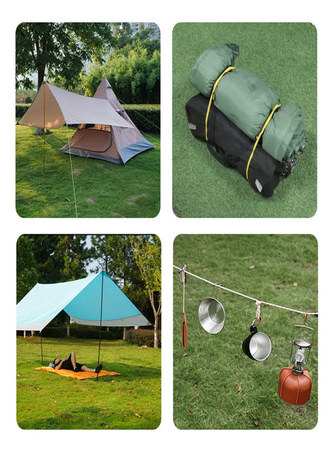 سي ال اس مجموعة من 4 حبال خيمة عاكسة للتخييم، بطول 3.5 متر وقطر 4 ملم، مزودة برباط سحب ومشبك من سبائك الألومنيوم، ملحقات خارجية - Image 4