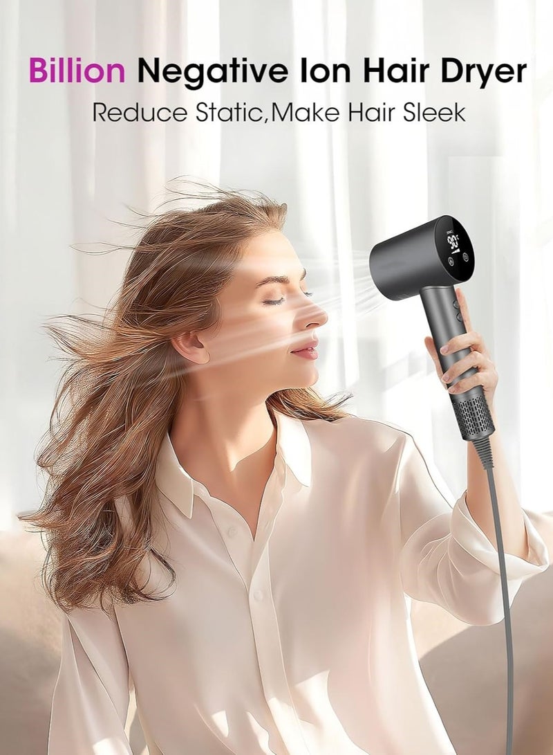 general Professional Ionic Hair Dryer 110,000RPM High-Speed Lightweight 1500W Powerful Blow Dryer with Cool Shot on Dual Voltage Concentrator Nozzle and Smart Temperature Control for Fast Drying - Image 4